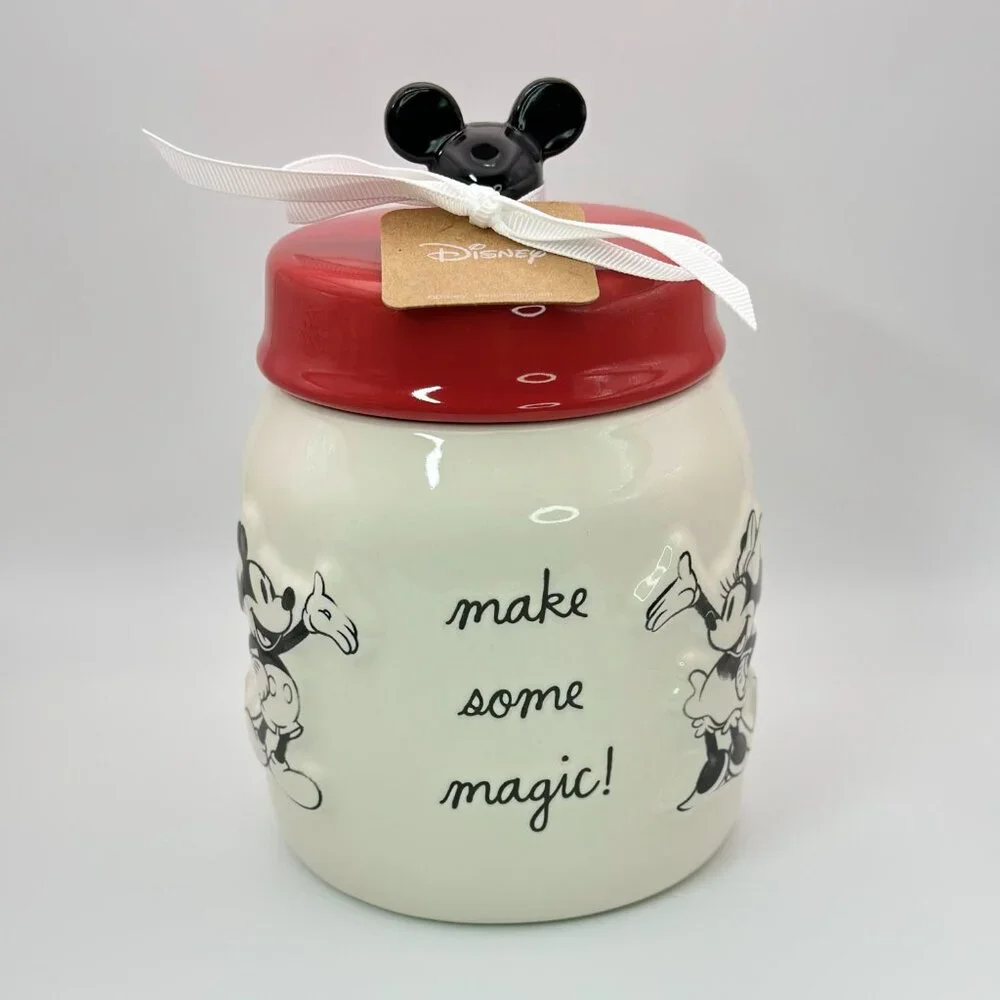 Mickey and Minnie Mouse jar by Rae Dunn | Treat jar by Rae Dunn | Cookie jar - Picture 3 of 6